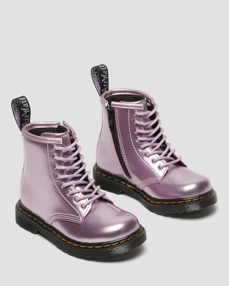 Pink Kids' Dr Martens Toddler 1460 Metallic Lace Up Boots | CA 696LIS